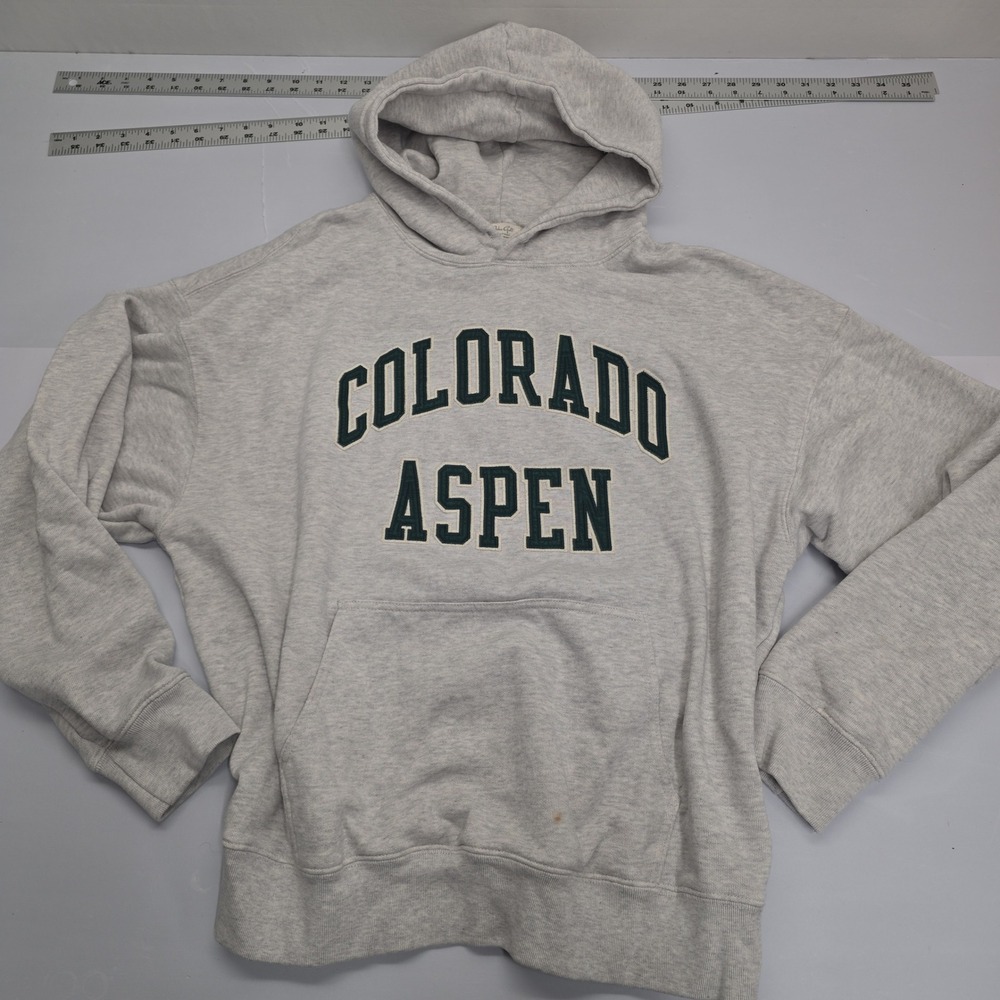 John Galt Colorado Aspen Hoodie Gray Oversized Sweatshirt One Size